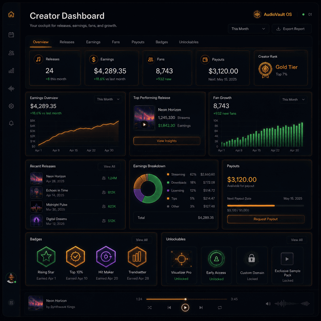 Creator Dashboard command center