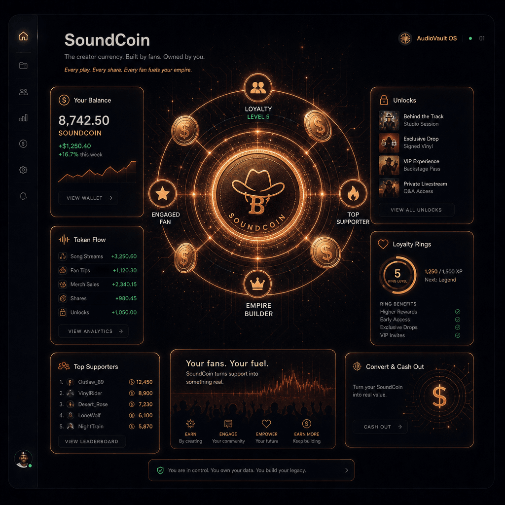 SoundCoin creator currency dashboard